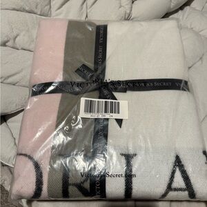 Victoria's Secret Soft Pink and Gray Blanket
